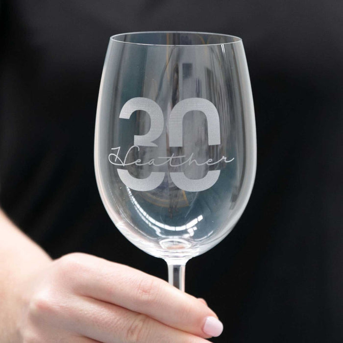 Personalised Engraved 30th Birthday Milestone 360ml Wine Glass Present