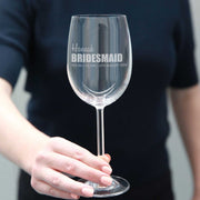Customised Engraved Bridesmaid Maid of Honour Bride Wedding Wine Glass Gift
