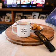 Custom Artwork Engraved Name 500ml White Enamel Netflix Movie Mug Birthday Present