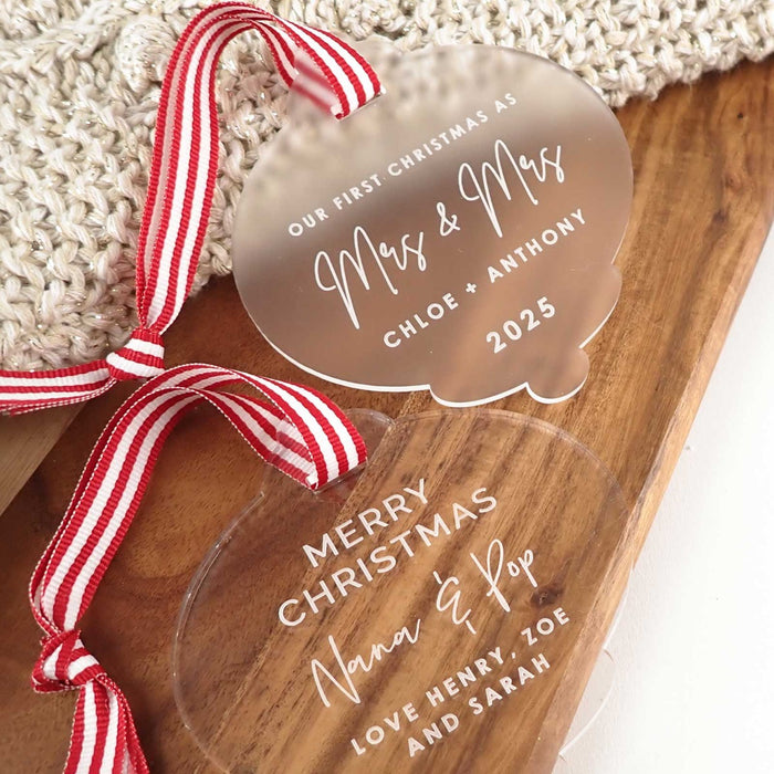 Engraved Acrylic Bell Christmas Tree Decoration