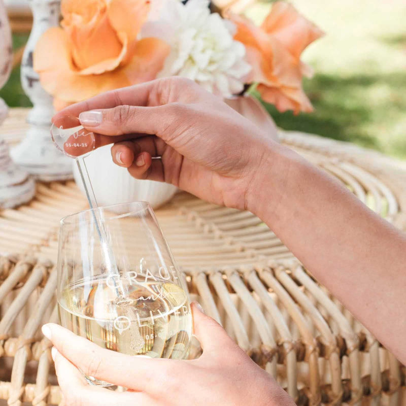 Engraved Clear Acrylic Wedding Drink Stirrers