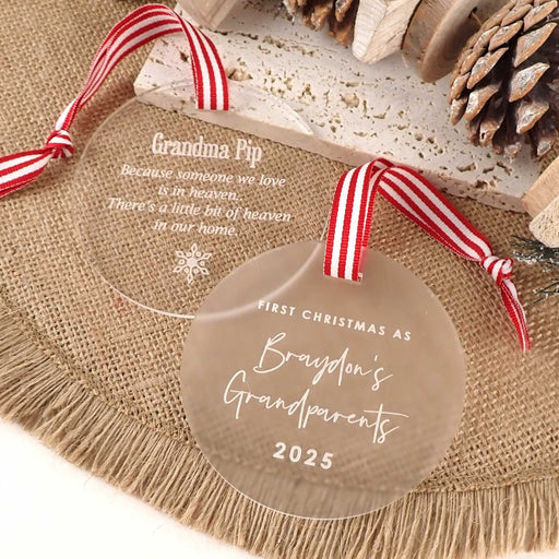 Customised Engraved Clear or Frosted Christmas Tree Decoration
