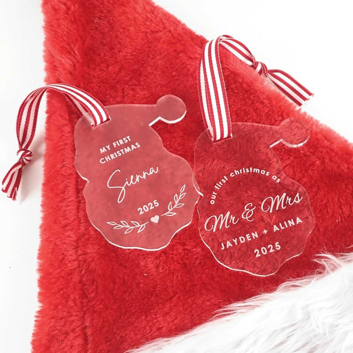 Engraved Acrylic Santa Christmas Tree Decoration