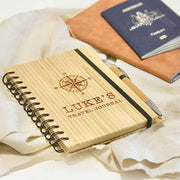 Customised Engraved Wooden Travel Journal Christmas Gift
