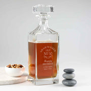 Personalised Engraved High Quality Crystal Glass Square Base 30th Birthday Decanter Present