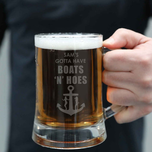 custom engraved name beer mug rude gift idea boats n hoes