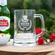 Best Man Personalised Engraved Wedding Beer Mug