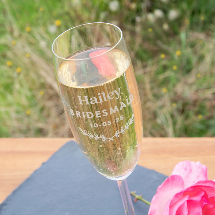Will You be my Bridesmaid champagne glass
