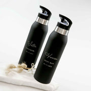 Custom Engraved Name Sports Drink Water Bottle With Straw Bridal Party Wedding Gift