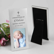 Personalised Engraved Baby Boy Baptism Silver Photo Frame