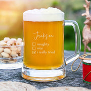 Customised Engraved Christmas Beer Stein Mug Present