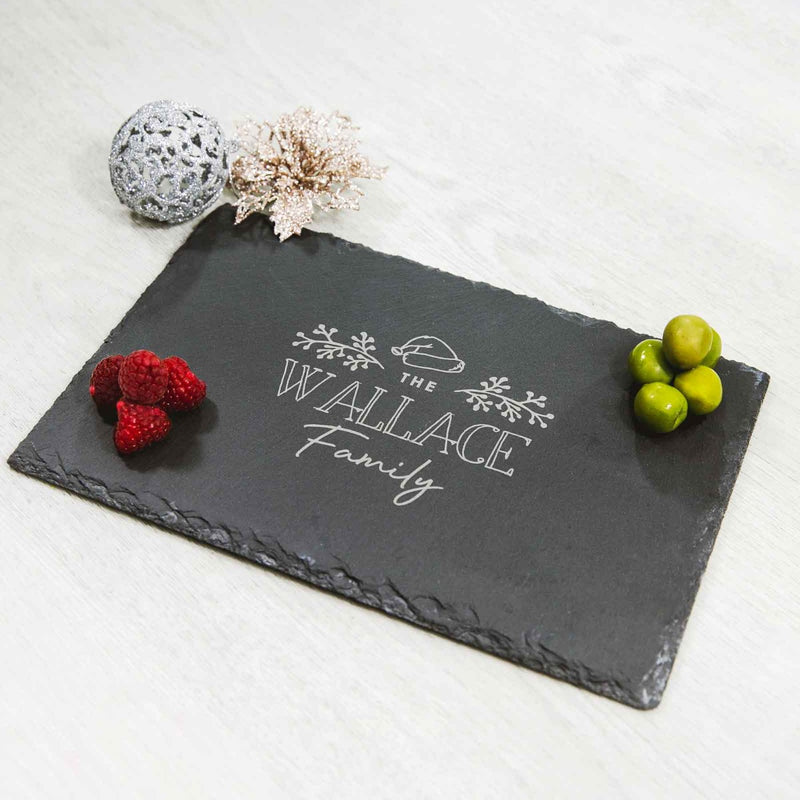 Customised Engraved Rectangle Christmas Slate Cheese Board Christmas Secret Santa Present