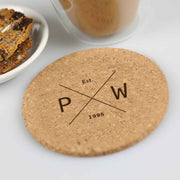 Custom Designed Engraved Housewarming Cork Coaster