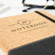 Custom Designed Engraved Initial Birthday Cork Notebook Present