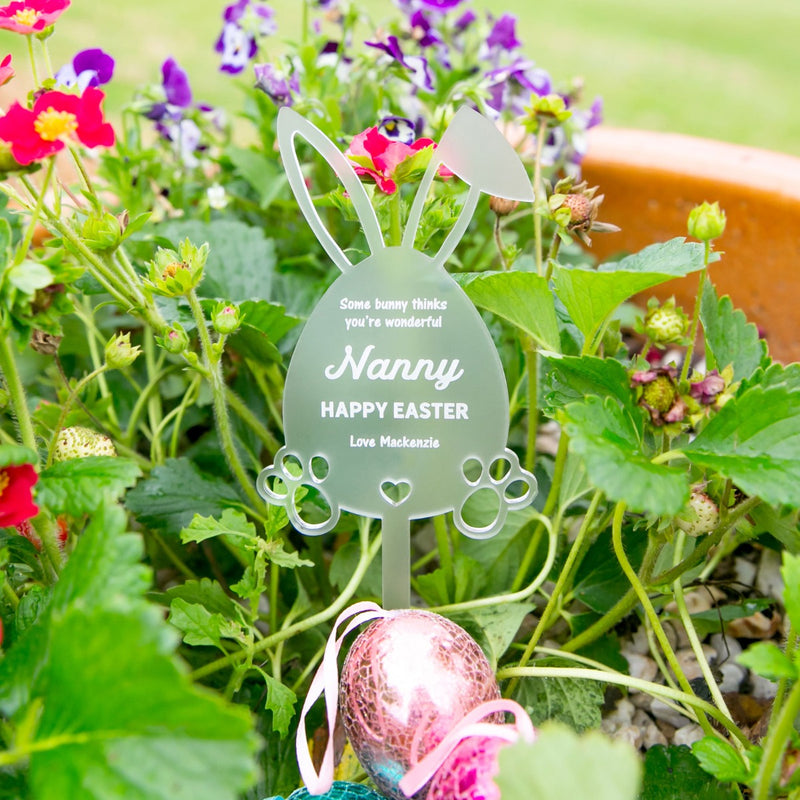 Engraved Clear Acrylic Easter Planter Stick