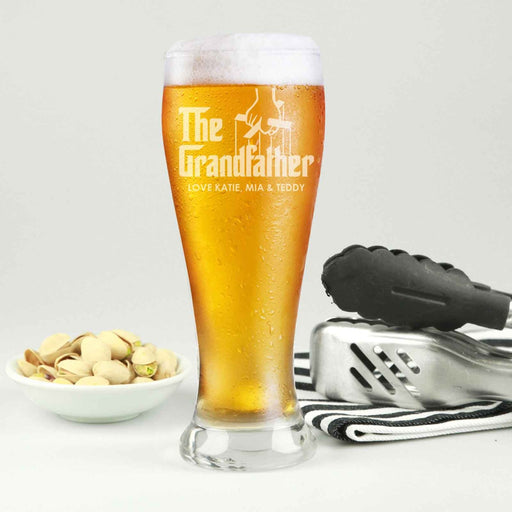 Personalised Engraved the "Grillfather" Father's Day 425ml Beer Glass Present