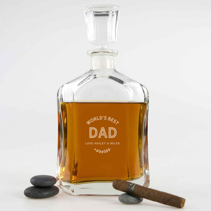 Custom Designed Engraved Father's Day Decanter Present
