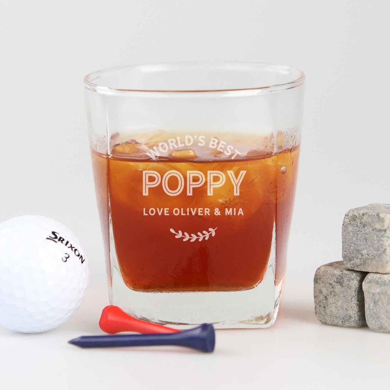 Custom Designed Engraved Father's Day Scotch Glass Present- the world's Best Dad