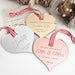 Customised Engraved Gold, Silver, Rose Gold Heart Christmas Tree Decoration

