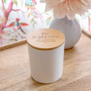 Customised Engraved White Wood Wick Soy Candle with Wooden Lid Mother's Day Present