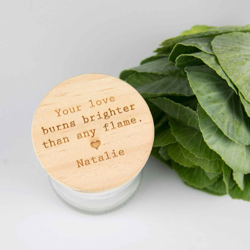 Customised Engraved Mother’s Day Wooden Lid Candle Present