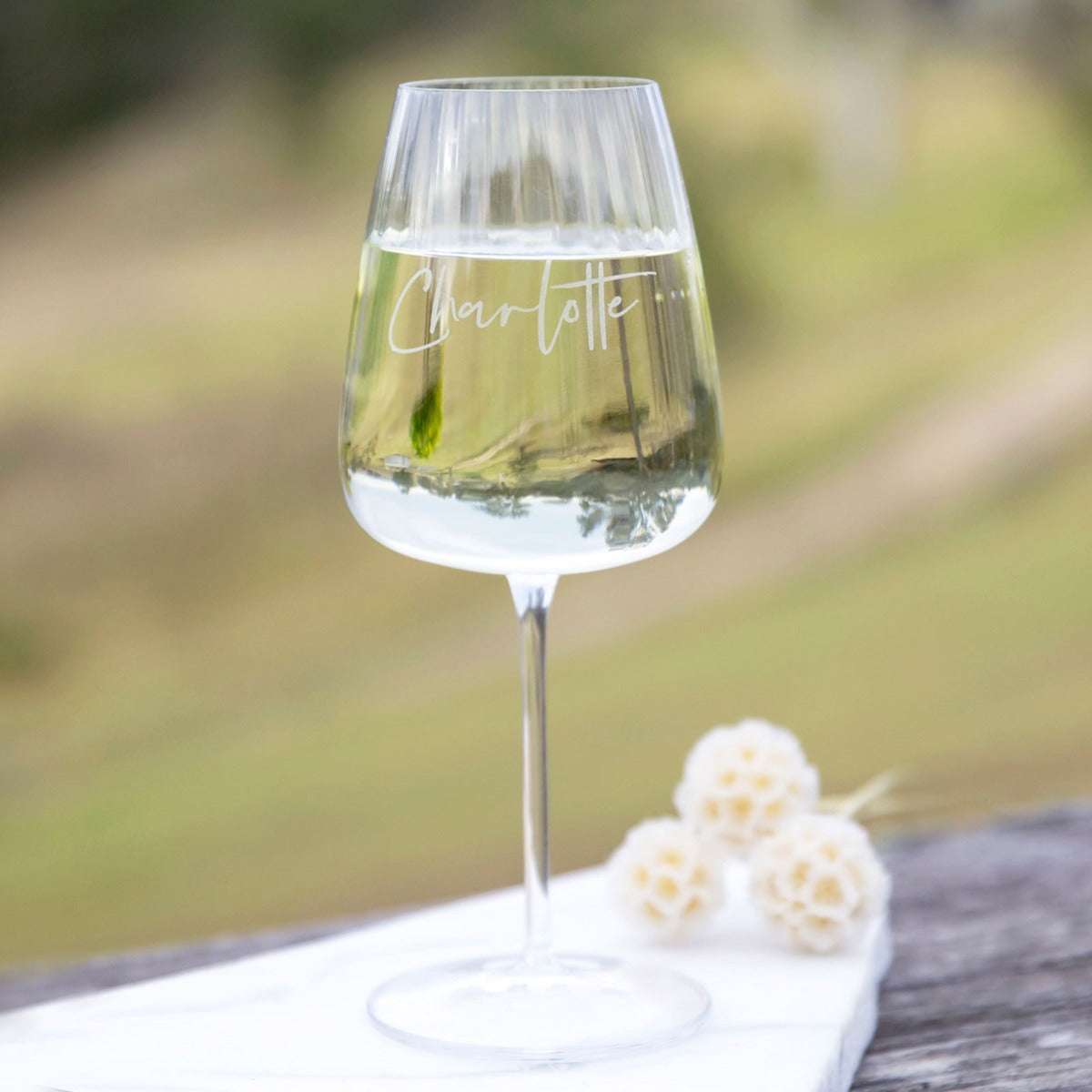 Ribbed Stem Wine Glass 8X8X22Cm main image 0