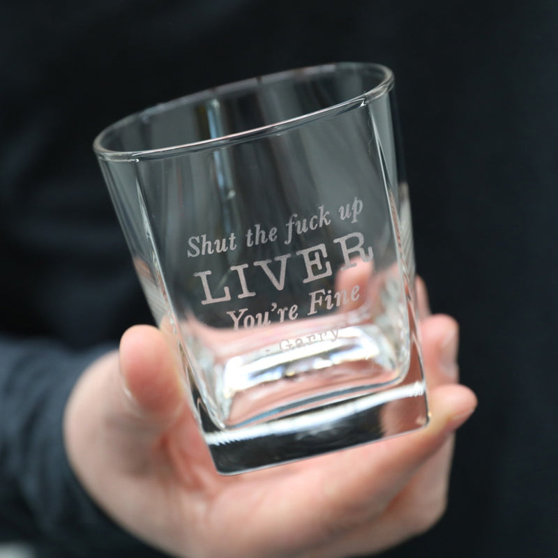 Funny Gift engraved whiskey glass personalised