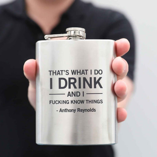 Silver engraved personalised hip flask rude and inappropriate gift idea