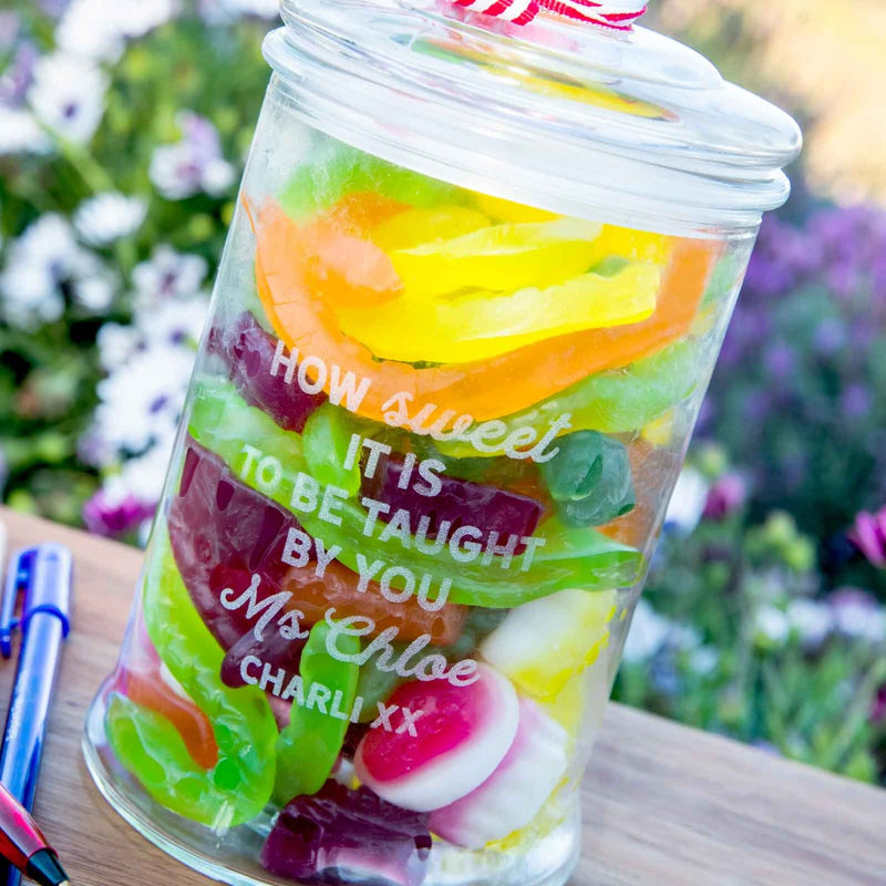 Customised Engraved Teacher Candy jar Christmas Present