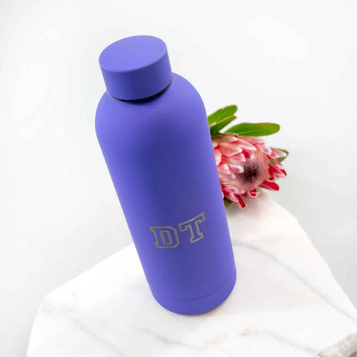 Personalised Engraved Purple Luxe Water Bottle 500ml Birthday Present