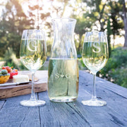 Customised Engraved Wine Carafe with Twin Wine Glasses Birthday Present