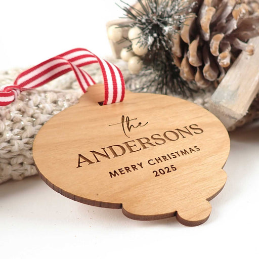 Personalised Engraved Wooden Bell Christmas Tree Decoration