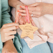 Custom Designed Engraved Wooden Teacher Christmas Decoration Present / Gift