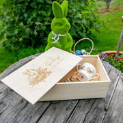 Custom Designed Engraved Wood Easter Treasure Keepsake Box