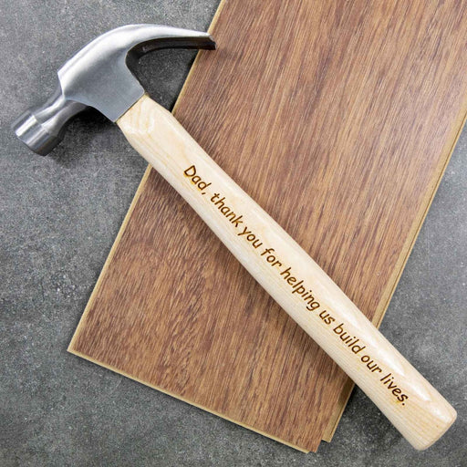 Custom Designed Engraved Wedding thank you gift for the father of the bride or groom wooden hammer