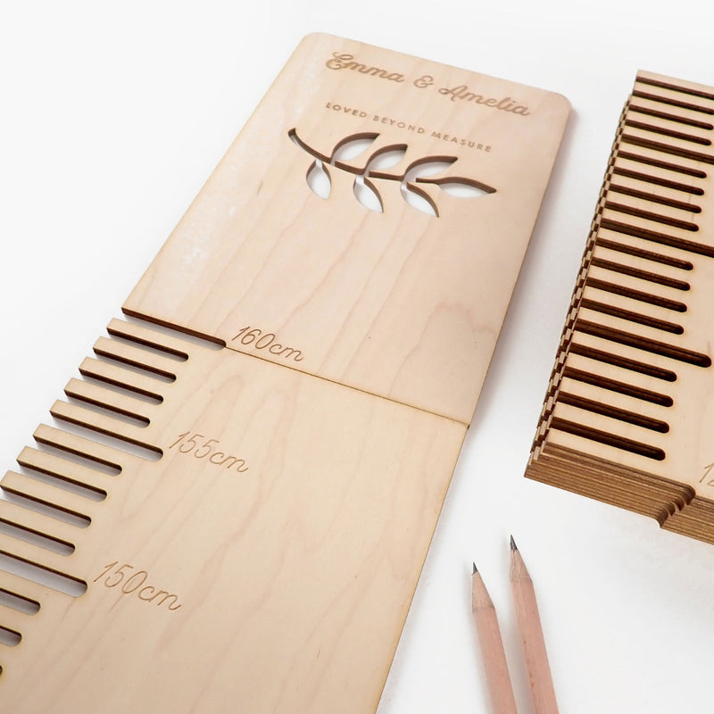 Custom Artwork Engraved Name Wooden 160cm Height Chart