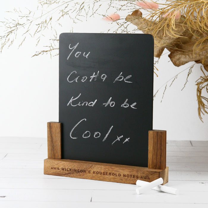 Personalised Engraved Wooden Stand Black Board