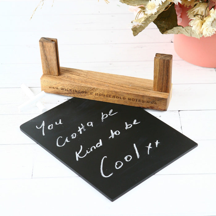 Custom Designed Engraved Chalkboard Kitchen Sign with Wooden Stand