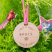 Custom Designed Engraved Pet's Name Wooden Round Christmas Decoration