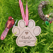 Custom Designed Laser Engraved Wooden Pet Dog Cat Christmas Tree Ornament