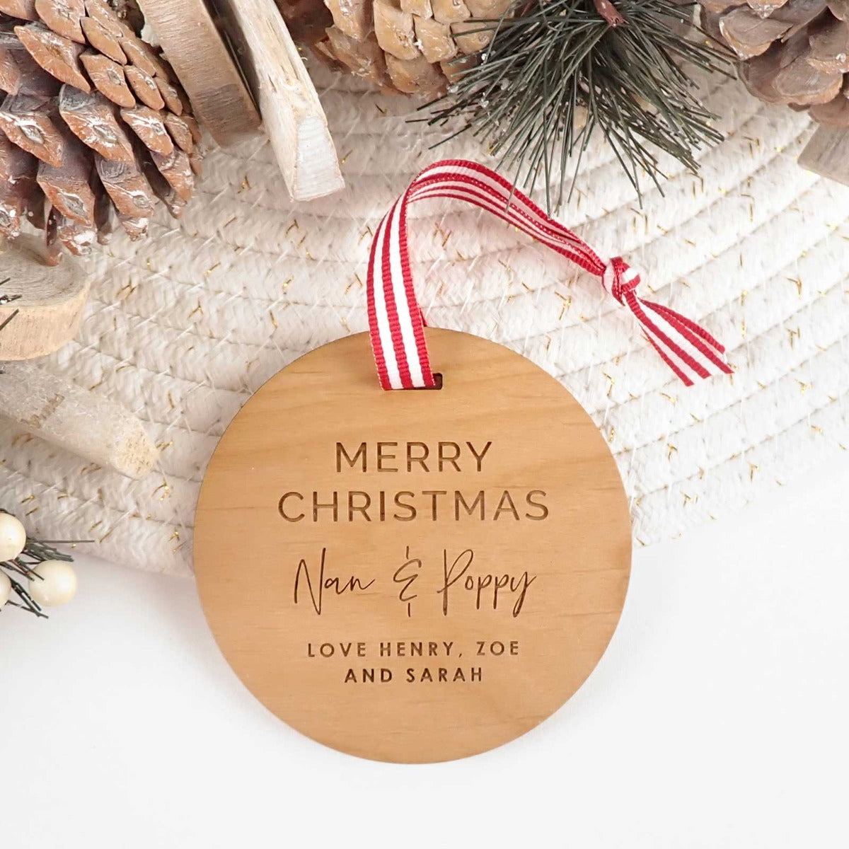 Personalised Wooden Christmas Tree Decoration | Free Delivery
