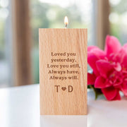 Custom Artwork Laser Engraved Wooden Tealight Holder Homeware Present