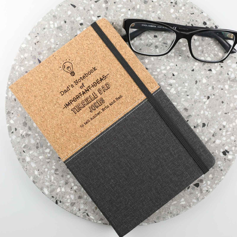 Custom Designed Engraved Father's Day Dad's Terrible Joke Notebook Present