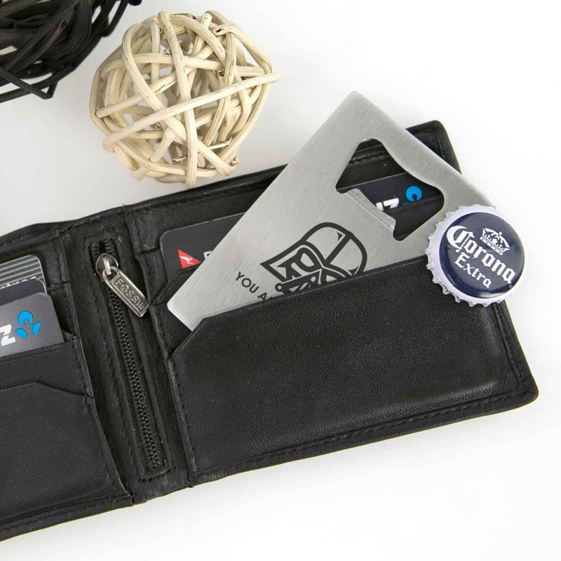 Custom Artwork Engraved Name Silver Credit Card Bottle Opener Father's Day