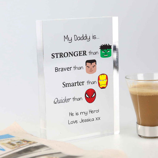 Personalised Colour Printed Father's Day Acrylic Poem Plaque Present