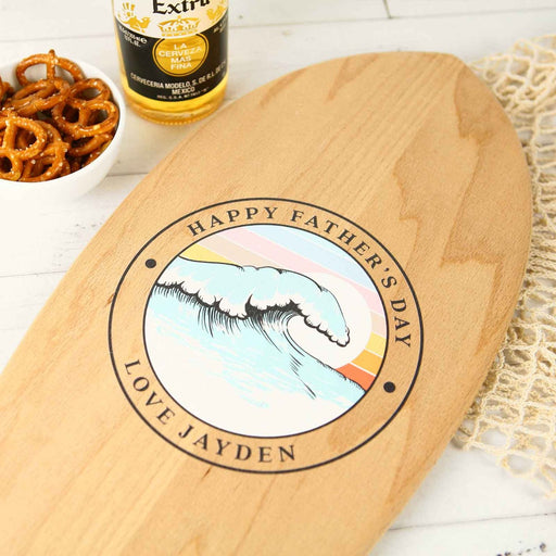 Customised Father's Day Printed Wooden Surfboard