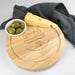 Custom designed Engraved Father's Day Engraved Round chopping board with cheese knifes Set Present