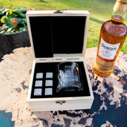 Personalised scotch glass and whiskey stone gift set for Dad