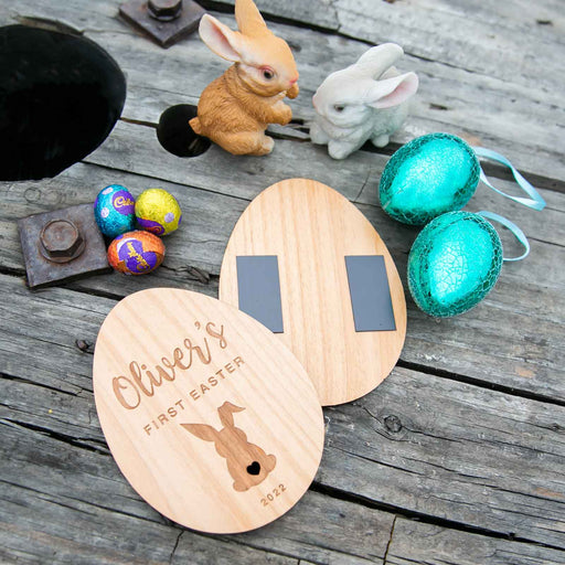Custom Engraved First Easter Egg Wood Fridge Magnet