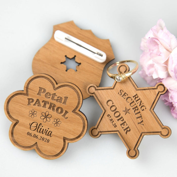 Flower Girl and Page Boy Engraved Wooden Badges